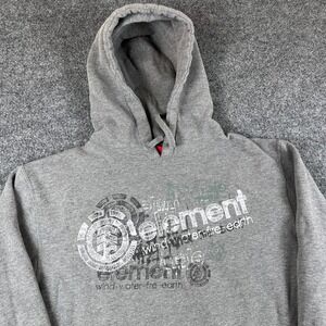 Vintage Element Hoodie Mens L Gray Pullover Skateboard Bam Margera Y2K
